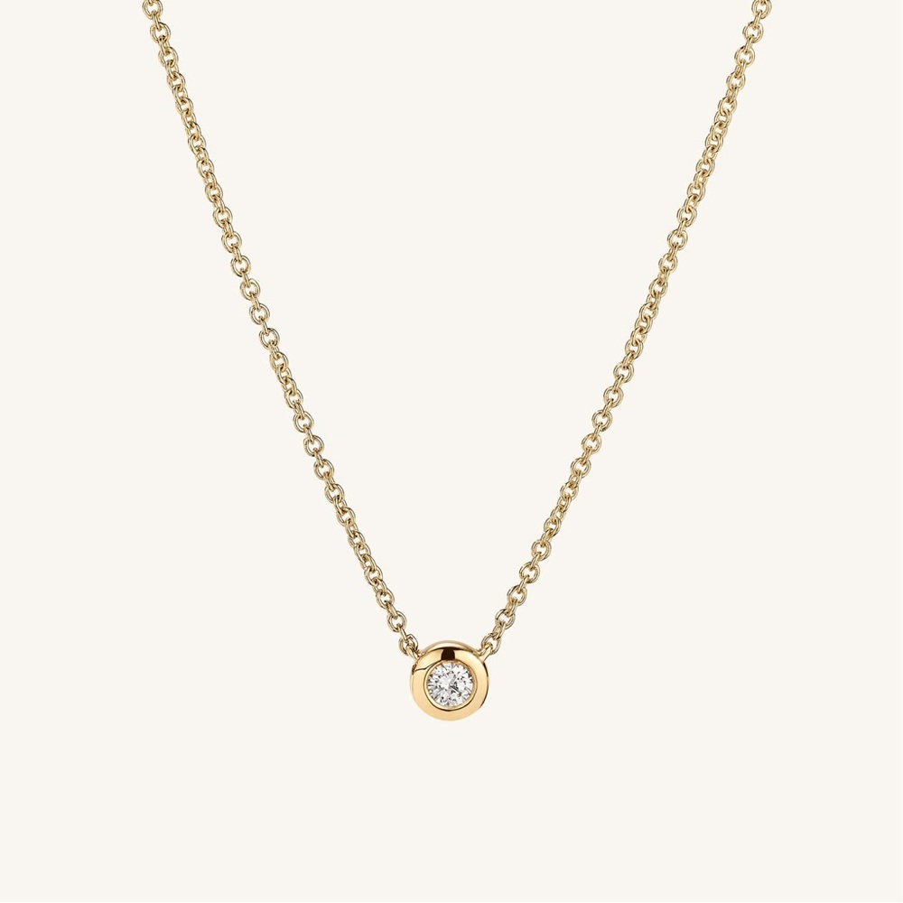 Mejuri Diamond Necklace 14K Solid Yellow Gold